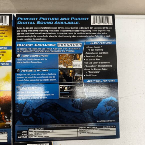 NBC Heroes Seasons 1 2 & 4 Blu Ray Seasons Lot Bundle NO SEASON 3 - Picture 3 of 9